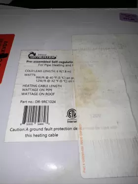 DR-9RC1024 DR INFRARED HEATER Heating Cables Pipes Roof #3