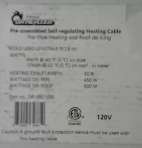 DR-9RC1050 DR INFRARED HEATER Heating Cables Pipes Roof Icing #2