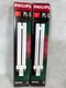 2 PACK Phillips PL-S Light BULBS White 2 Pin 13w WATT Compact Florescent Lamps