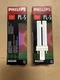 Lot of 2 Phillips PL-S 5W 27 G23 Base, 2-Pin CFL Light Bulbs